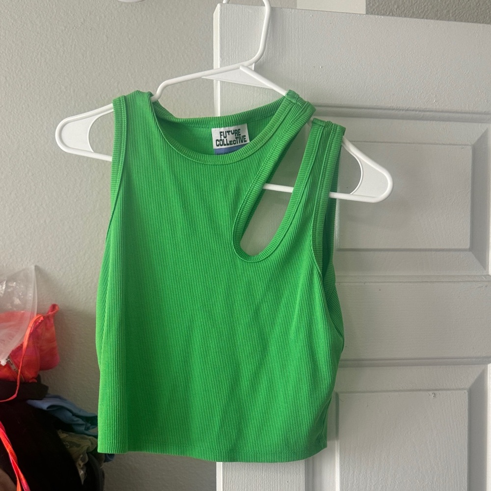 Vibrant Green Cutout Tank Top by Future Collective